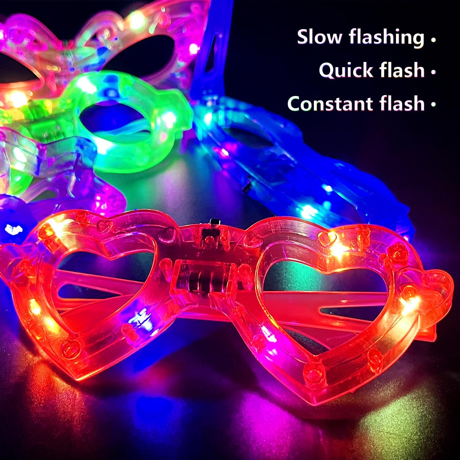 12 paires de lunettes lumineus - Glow In The Dark Party Glasses avis et prix