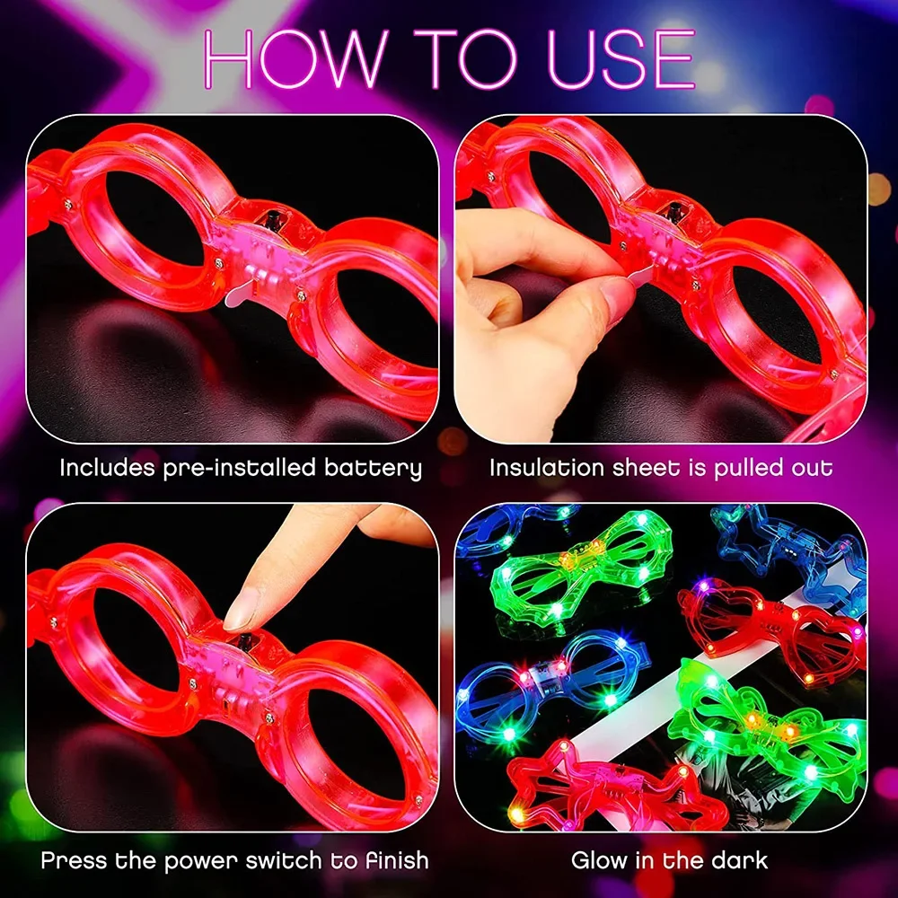 Lunettes LED néon qui brillent - Glow In The Dark Party Glasses avis et prix
