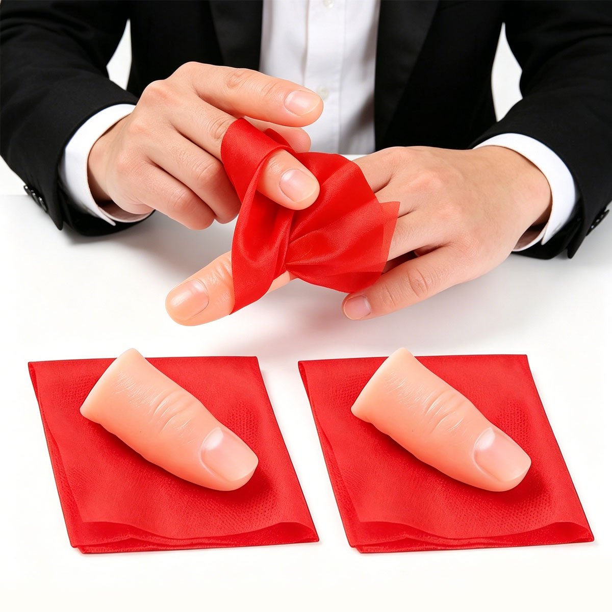 3 Sets Scarf-Vanish Thumb Tip  - Thumb Tip Magic Trick Set avis et prix